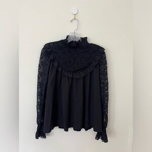 French Connection - Thora Crepe Mix Media Blouse